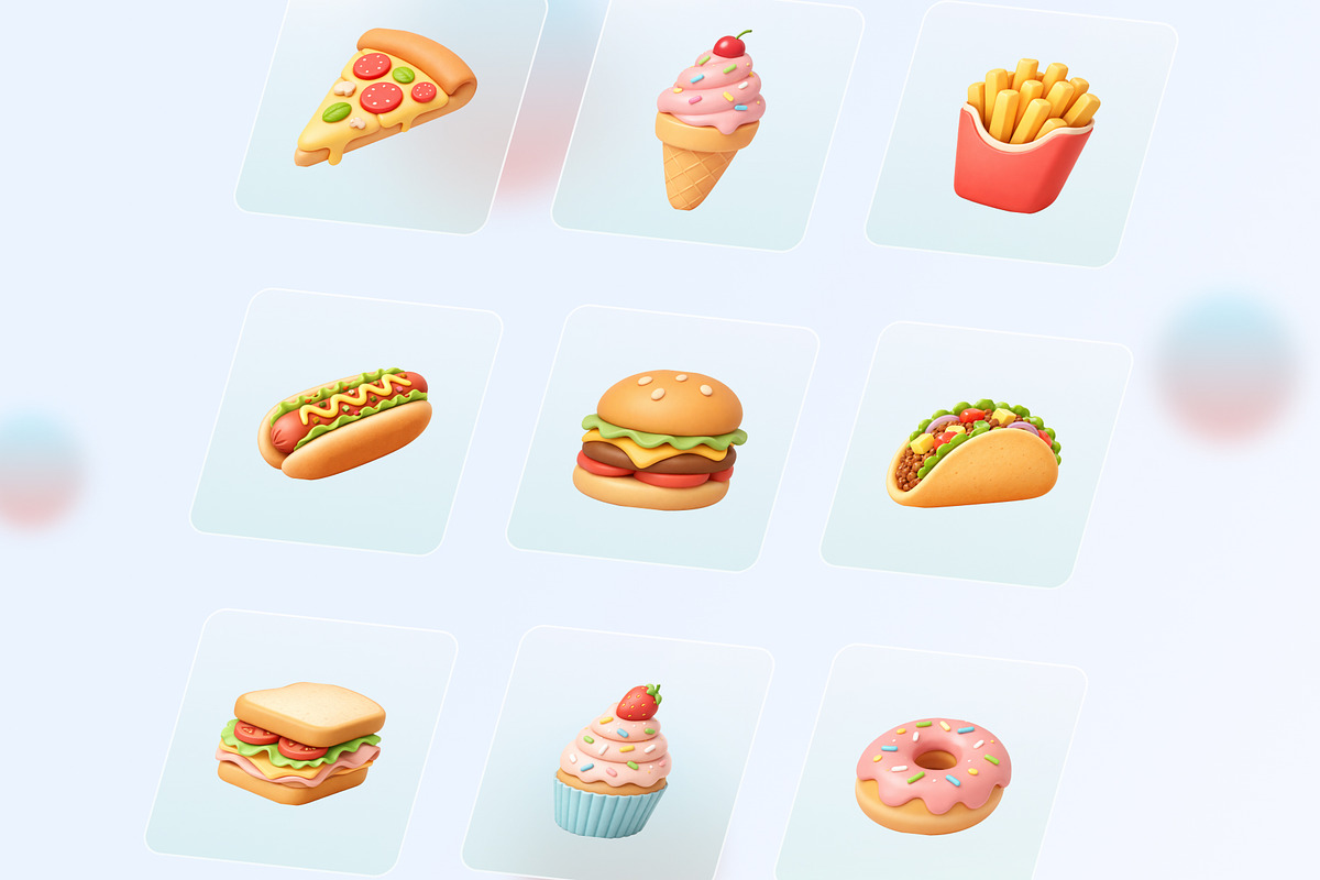 3D Fast Food Icon Set – Cute Pastel, a Food & Drink 3D Model by elchinarts (Photo 2 of 2)