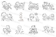 Family clipart set life scene bundle, a Healthcare Illustration by Bubert Art (Thumbnail 5 of 7)