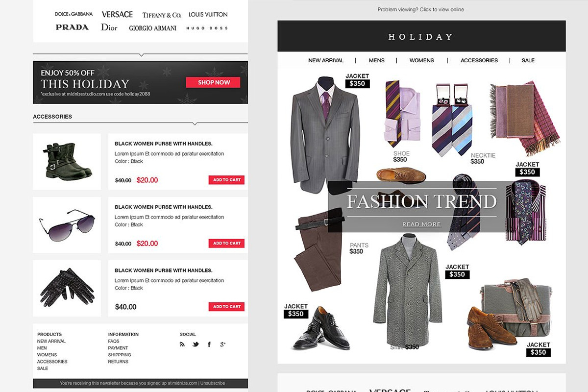 Sunday E-commerce Responsive Email, an Email Template by Midnize Studio (Photo 2 of 3)
