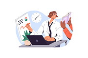 People focused, concentrated at work, a Person Illustration by PaperTrident (Thumbnail 8 of 13)