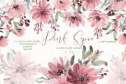 Pink Sepia. Watercolor Flowers, an Illustration by LABFcreations (Thumbnail 3 of 6)