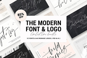 Modern Font & Logo Bundle - 85%Off