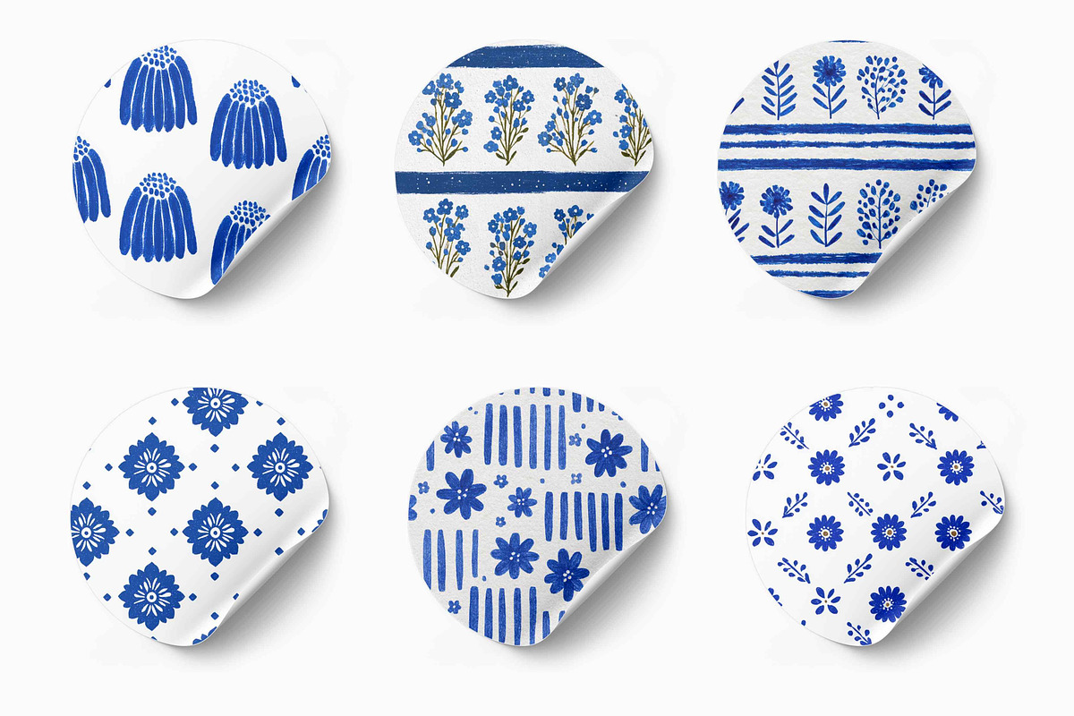 Cottagecore farmhouse Blue Patterns, a Pattern Graphic by Pattern Whimsy (Photo 3 of 8)