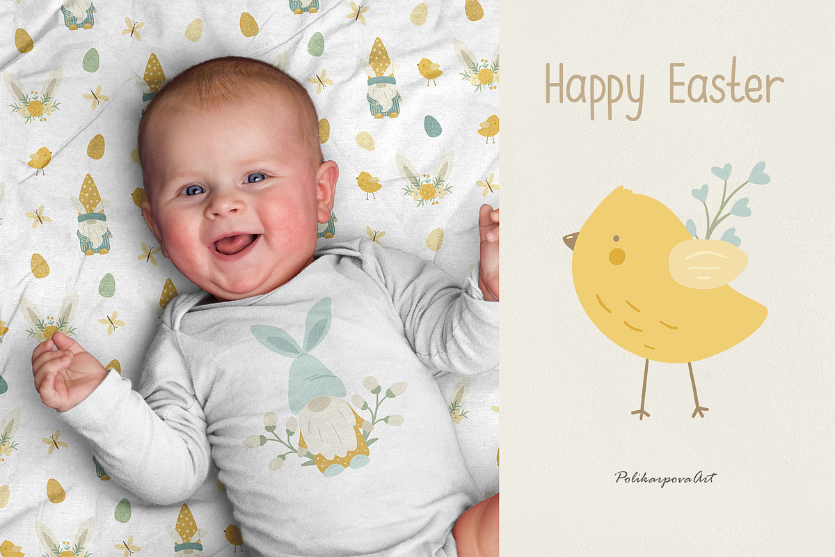 Easter Gnomes clipart & patterns, an Illustration by polikarpovaart (Photo 9 of 9)