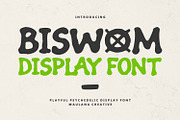 Biswom Playful Psychedelic Display, a Handwritten Font by Maulana Creative (Thumbnail 1 of 6)