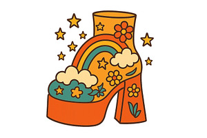 Colorful retro high-heeled shoe, an Arts & Entertainment Photo by ZinetroN