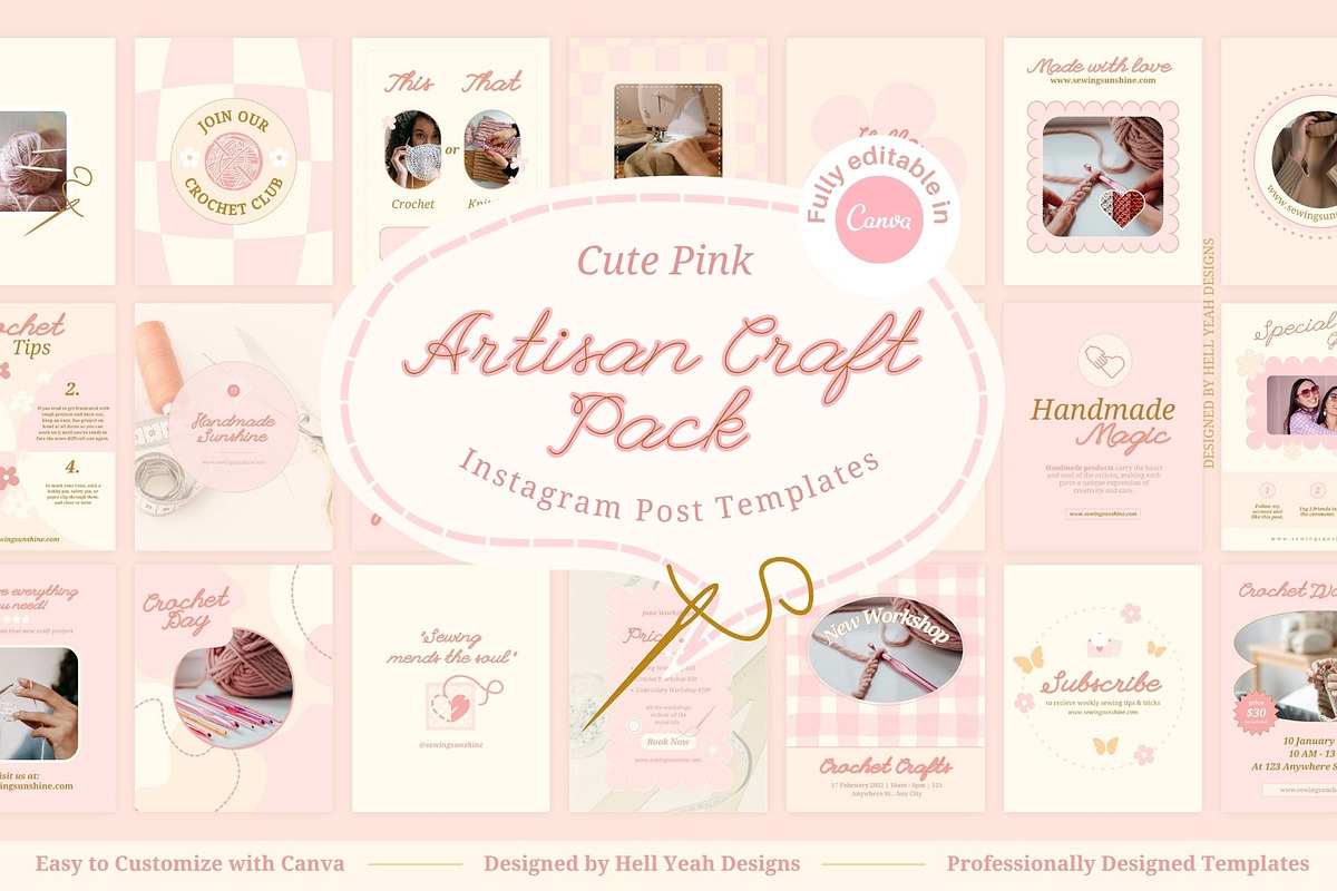 Artisan Instagram Post Templates, a Social Media Template by Hell Yeah Designs (Photo 1 of 8)