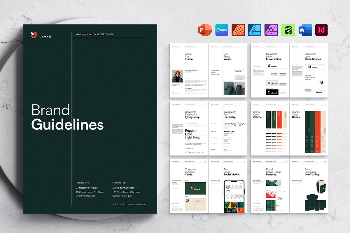 Brand Guidelines Template, a Brochure Template by DesignCrest (Photo 1 of 18)