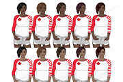 Canada Day Girls Clipart, a Seasonal Illustration by GlamArtZhanna (Thumbnail 3 of 5)