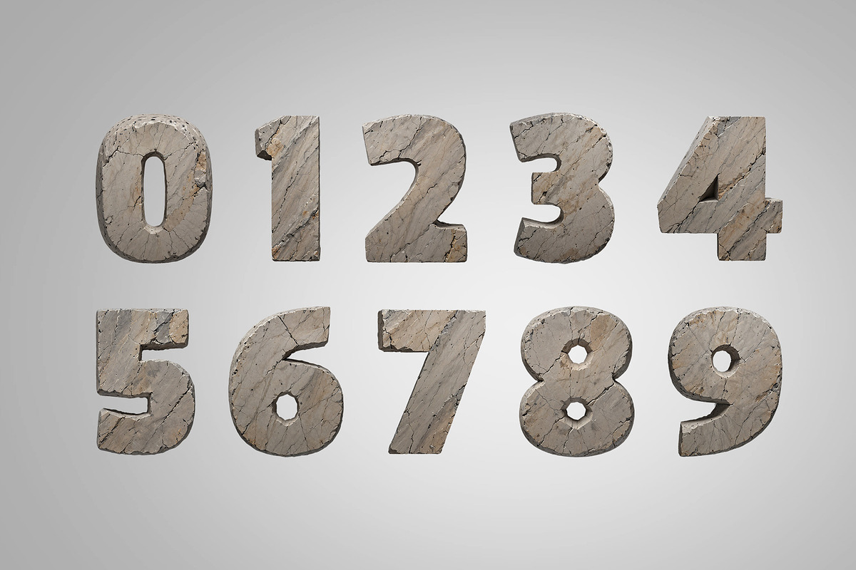 Carved Stone 3D Letters Set, an Object Graphic by Kotulsky Mockups (Photo 4 of 6)