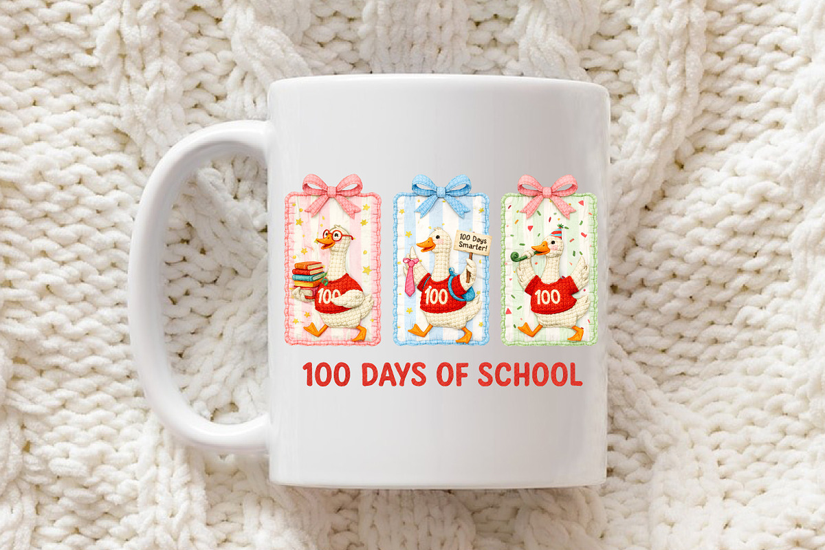 Funny Preppy 100Days of School Goose, an Illustration by Libby Wishes (Photo 5 of 6)