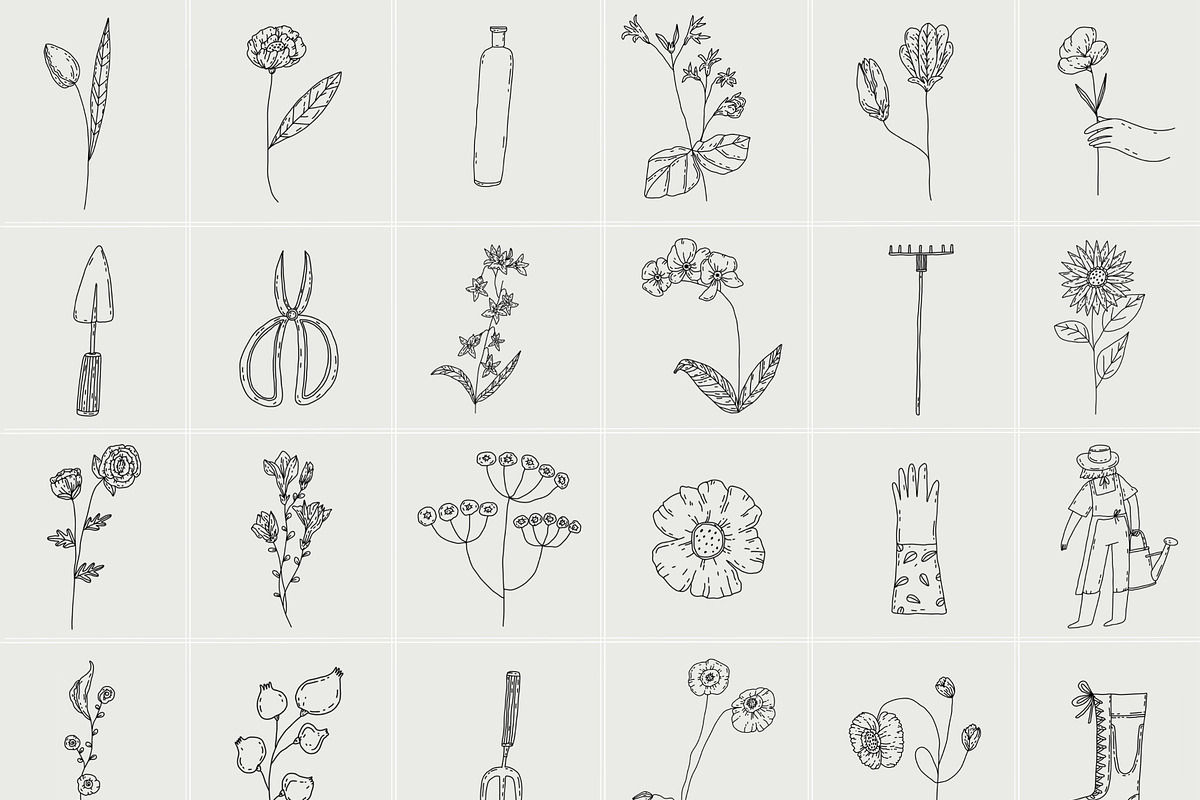 Hand Drawn Botanical vector icons, an Outline Icon by Sasha Mitkalova (Photo 2 of 3)