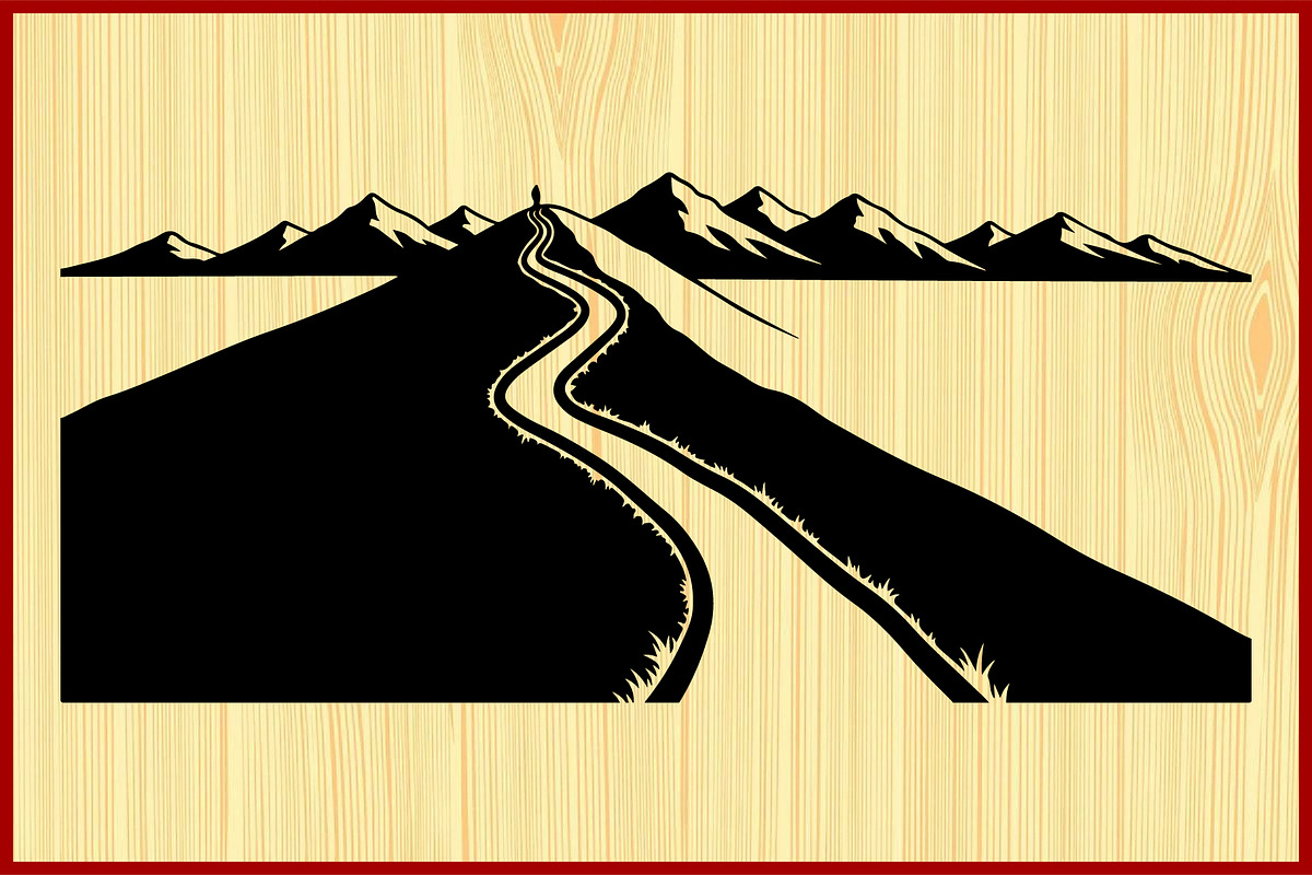 Mountain Landscape Silhouette Set, an Object Illustration by Designer_Momina (Photo 5 of 9)