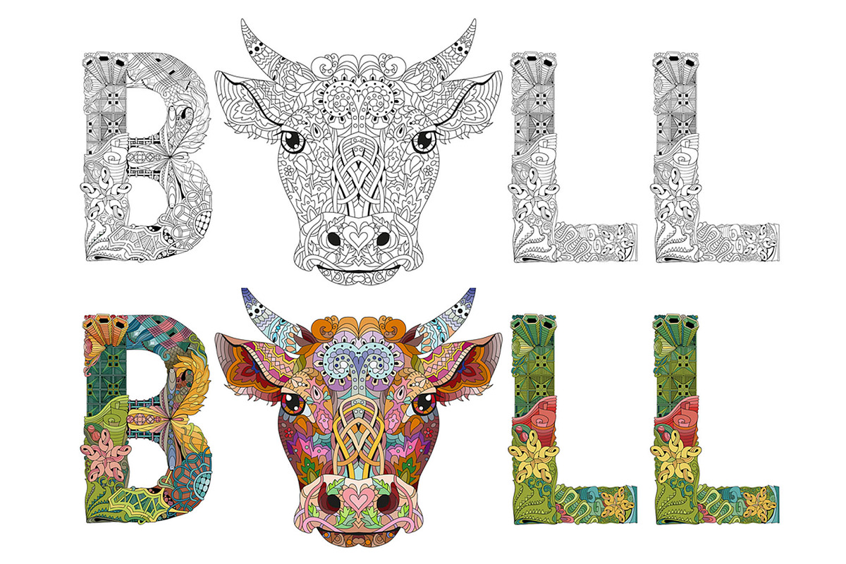 Decorative bull with mandalas, an Animal Illustration by Watercolor fantasy (Photo 4 of 7)