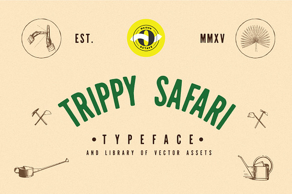 Trippy Safari Font & Illustrations preview 7