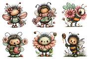 Whimsical Spring Bee Clipart, an Illustration by Dream Creation (Thumbnail 4 of 6)