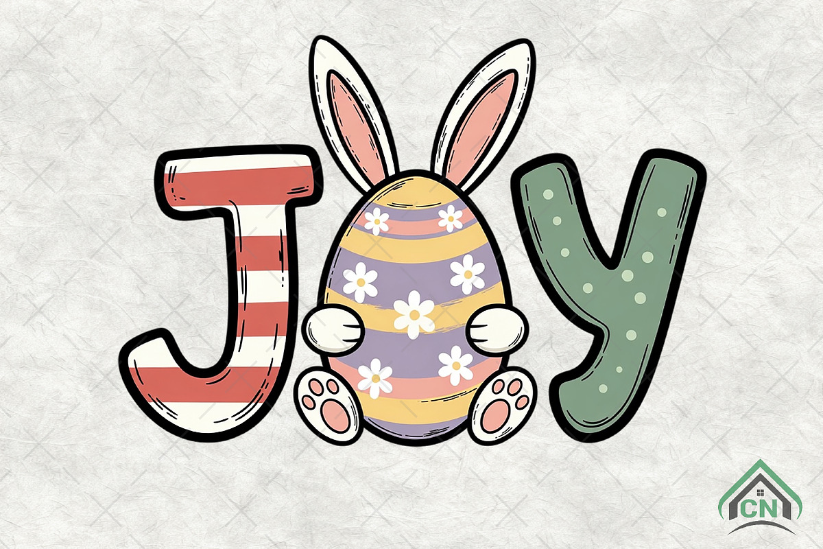 JOY Easter Bunny Egg Png, an Illustration by Craft Nest (Photo 1 of 4)