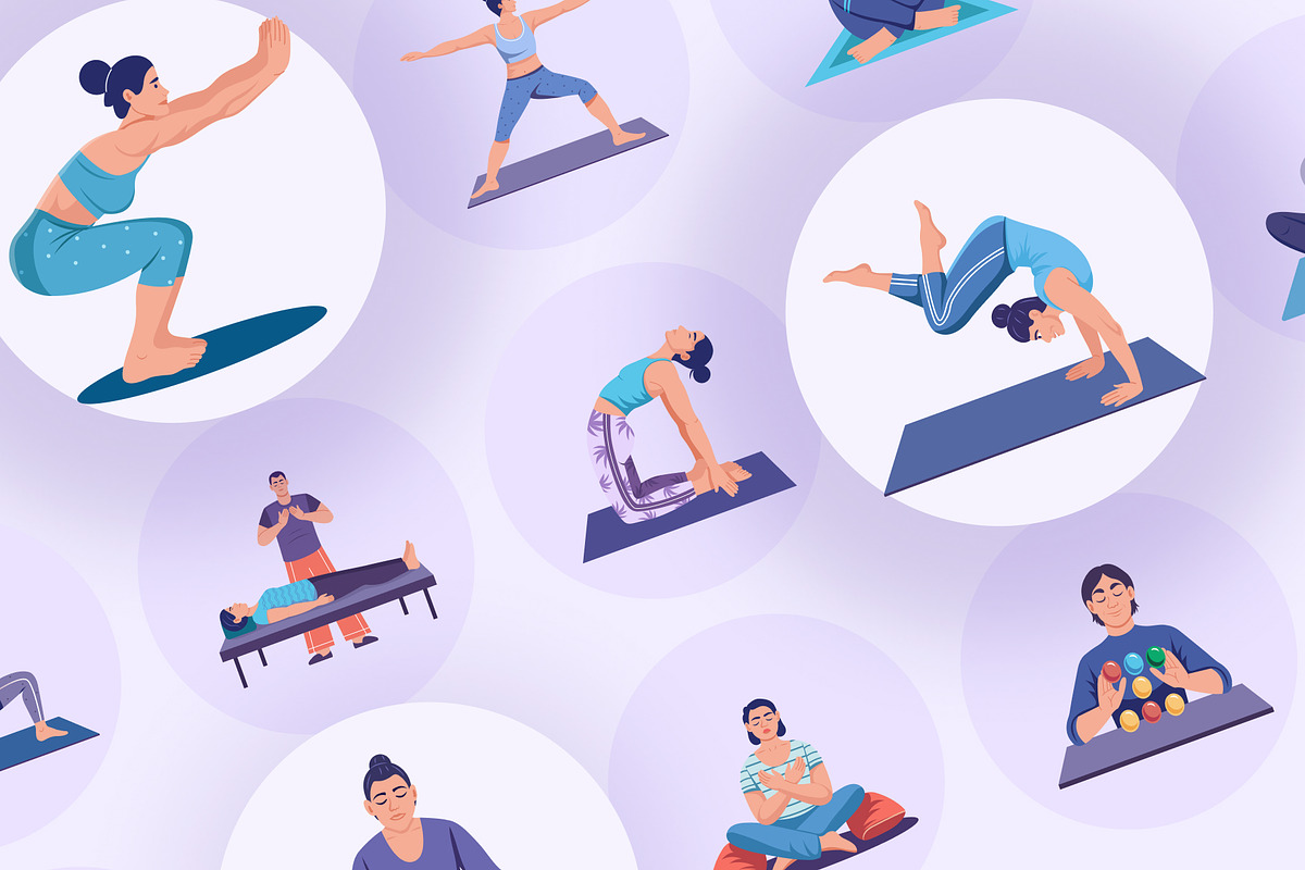 Meditation Illustration Art Set, a Person Illustration by Creative Stall (Photo 5 of 9)