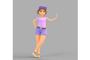 3D Young woman stands leaning, a Characters & Person 3D Model by Marozhkastudio