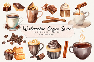 Watercolor Coffee Lover