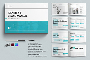 Brand Manual Landscape Template, a Brochure Template by GoldenGrid Studio