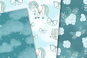 Carousel in blue, a Pattern Graphic by DarinaDigital (Thumbnail 4 of 6)
