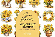 Sunflower Clipart Midjourney Prompt, a Decorative Illustration by ClipCraft (Thumbnail 1 of 9)
