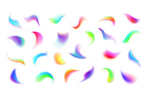 Gradient fluid brush shapes, a Decorative Illustration by Vector Tradition