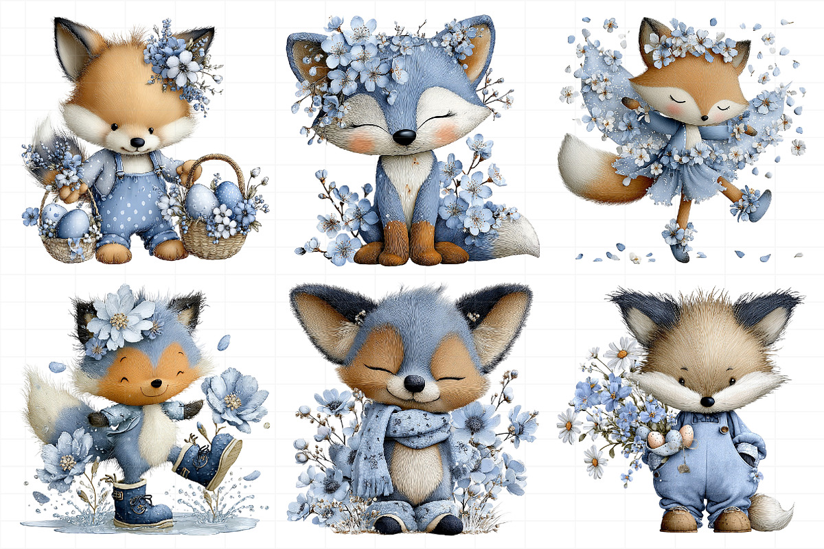 Whimsical Spring Fox Clipart, an Illustration by Daily.Designs (Photo 6 of 8)