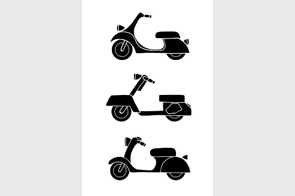 Transport Icons Scooter And Moped