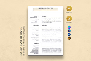 Canva Teacher Resume Template, a Resume Template by DesignDevisers