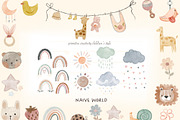 Naive word, Newborn children PNG., a Decorative Illustration by Hello My Print (Thumbnail 8 of 9)