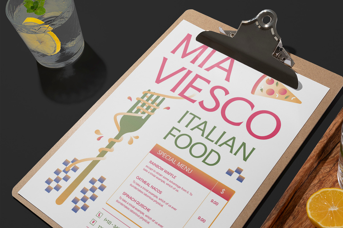 Elegant Minimalist Italian Menu preview 2