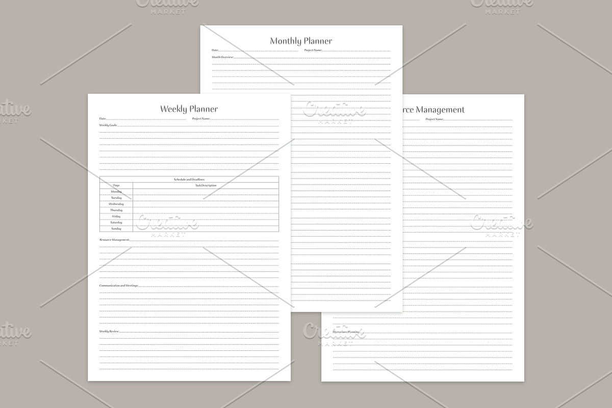 Generic Planning Pages Set V-12, a Stationery Template by shahsoft (Photo 3 of 3)