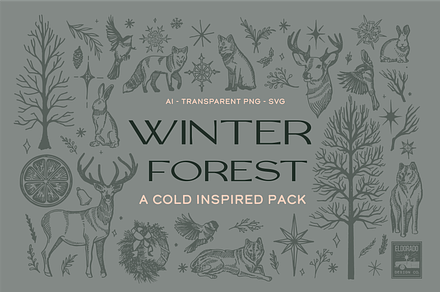 Winter Illustration Pack - Vintage