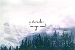 Watercolor Backgrounds. Landscapes