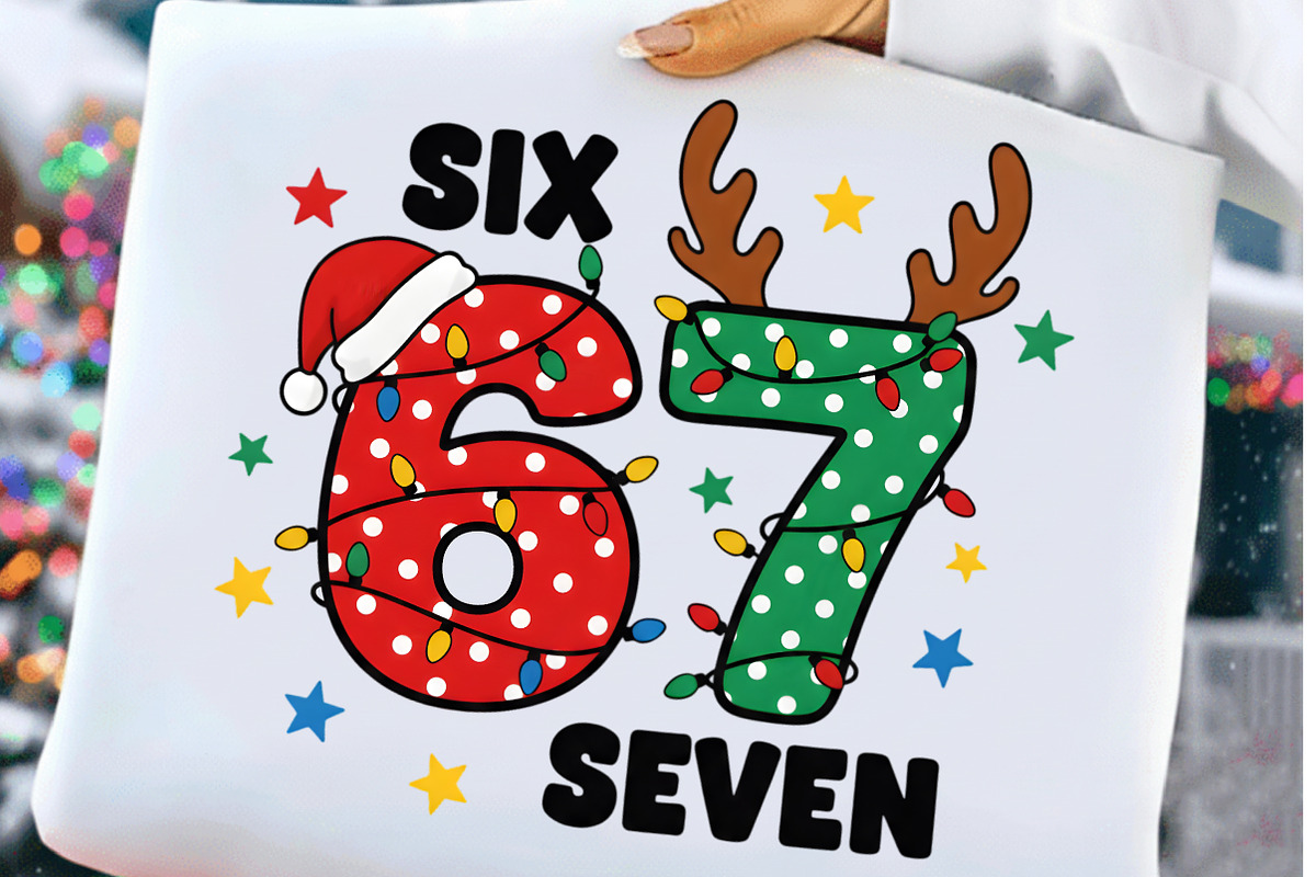 Funny Christmas Six Seven 67 Png, an Illustration by Craft Nest (Photo 1 of 4)