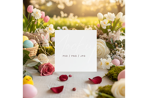 Spring Garden Easter Card Mockup, a Product Mockup by TatiMockup