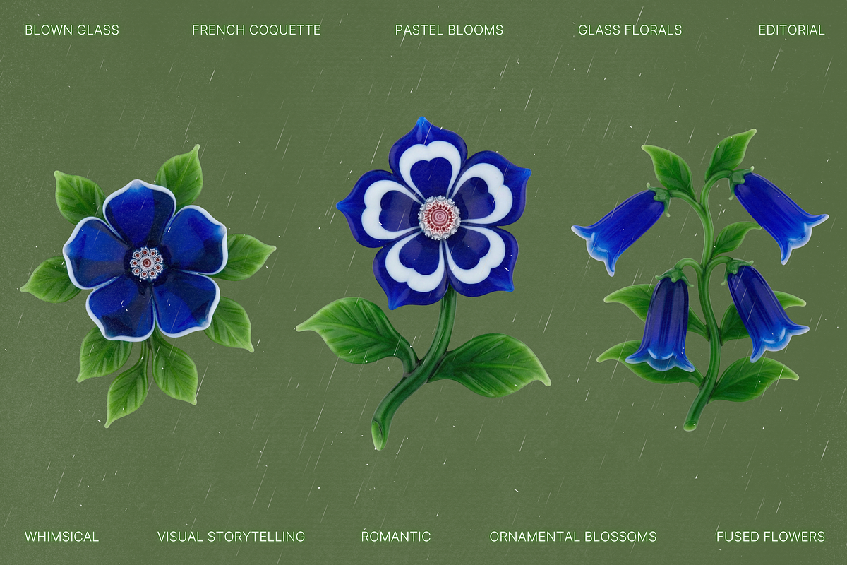 Blown Glass Flowers Collection, an Object Graphic by The Flossy Finch (Photo 12 of 15)