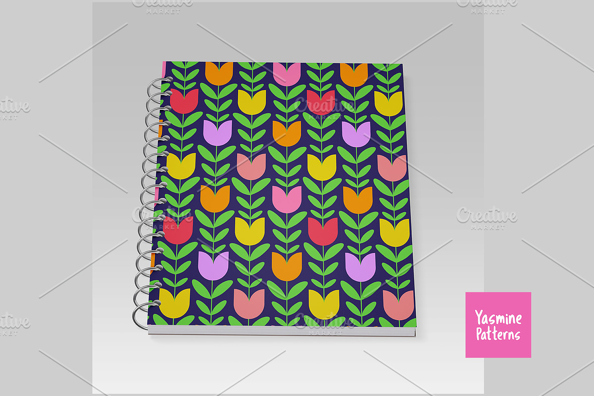Mid Mod Flowers Patterns Collection, a Pattern Graphic by Yasmine Patterns (Photo 6 of 8)