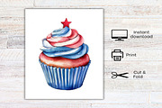 Watercolor Labor Day Cake Clipart, an Illustration by Canvas Craft (Thumbnail 8 of 8)