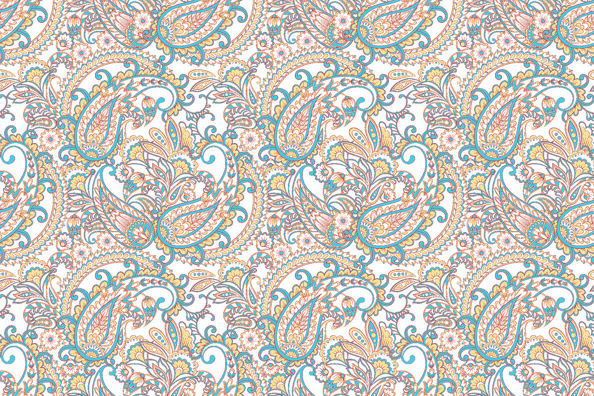 4 Fabric Paisley seamless patterns, a Pattern Graphic by antalogiya (Photo 2 of 5)