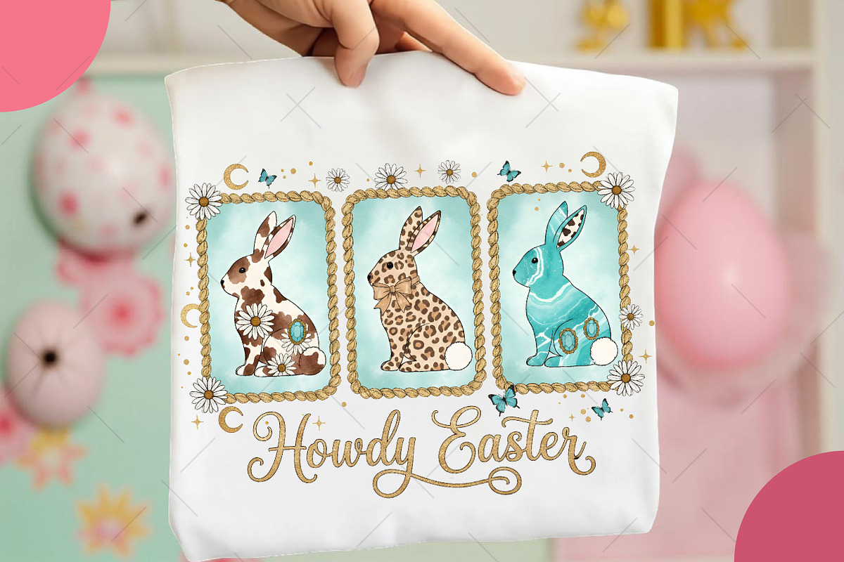 Coquette Cowgirl Easter Bunny PNG, an Illustration by OK Design (Photo 2 of 6)