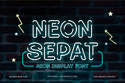 Neon Sepat - Light Party Font, a Sans Serif Font by QR Design Studio (Thumbnail 1 of 10)