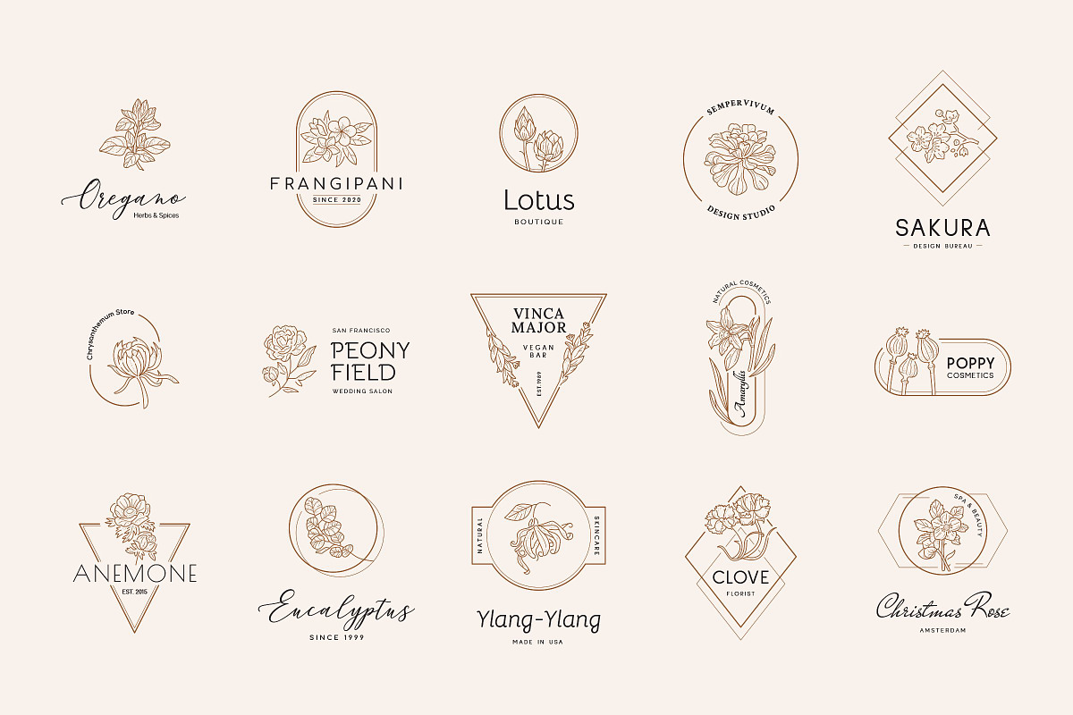 Floral Logo Bundle 50 Botanical Logo, a Branding & Logo Template by iStar Design (Photo 6 of 26)