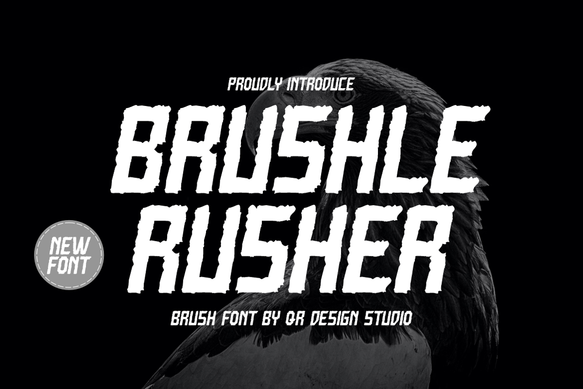 Brushle Rusher, a Handwritten Font by QR Design Studio (Photo 1 of 6)