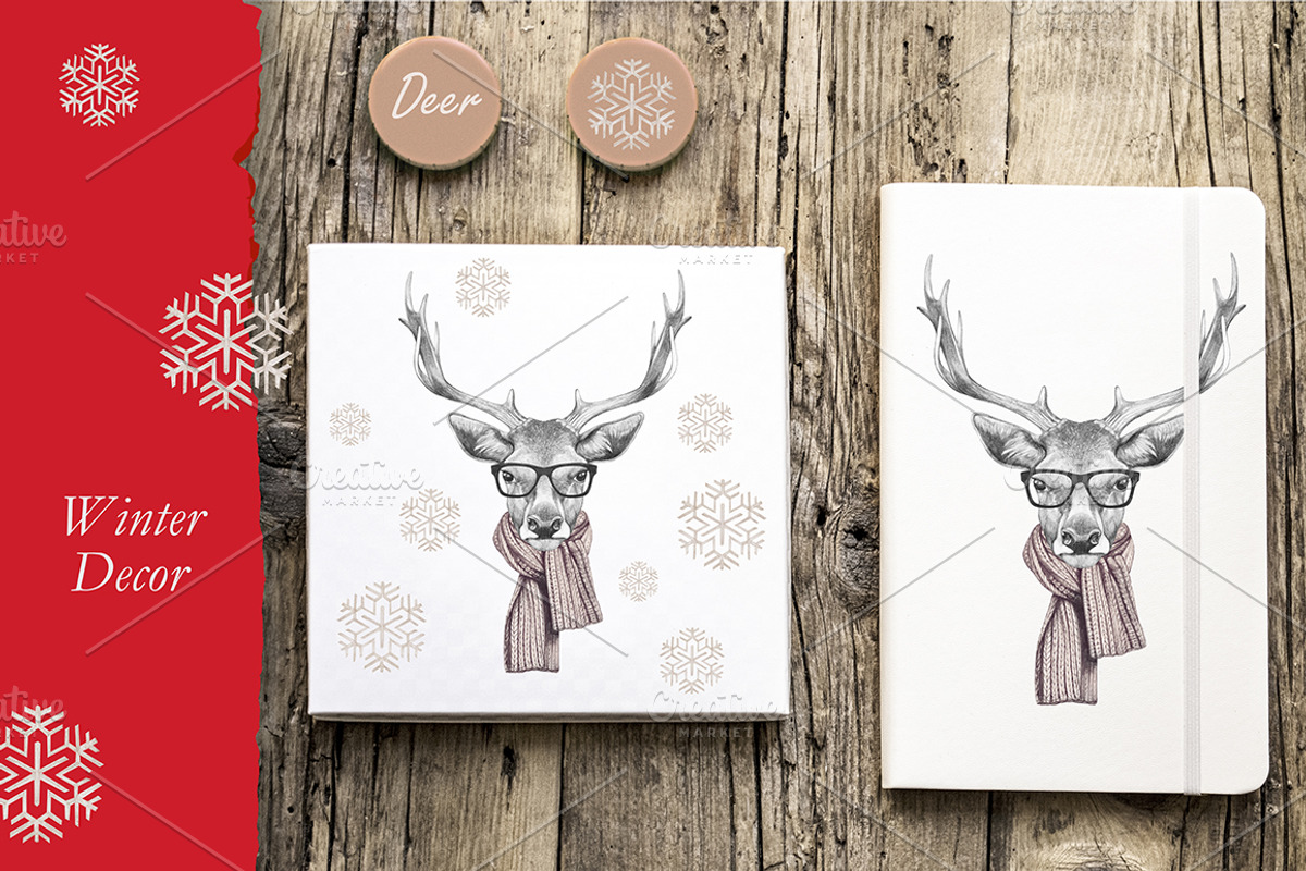 Deer / Winter time, an Animal Illustration by Victoria_Novak (Photo 2 of 3)