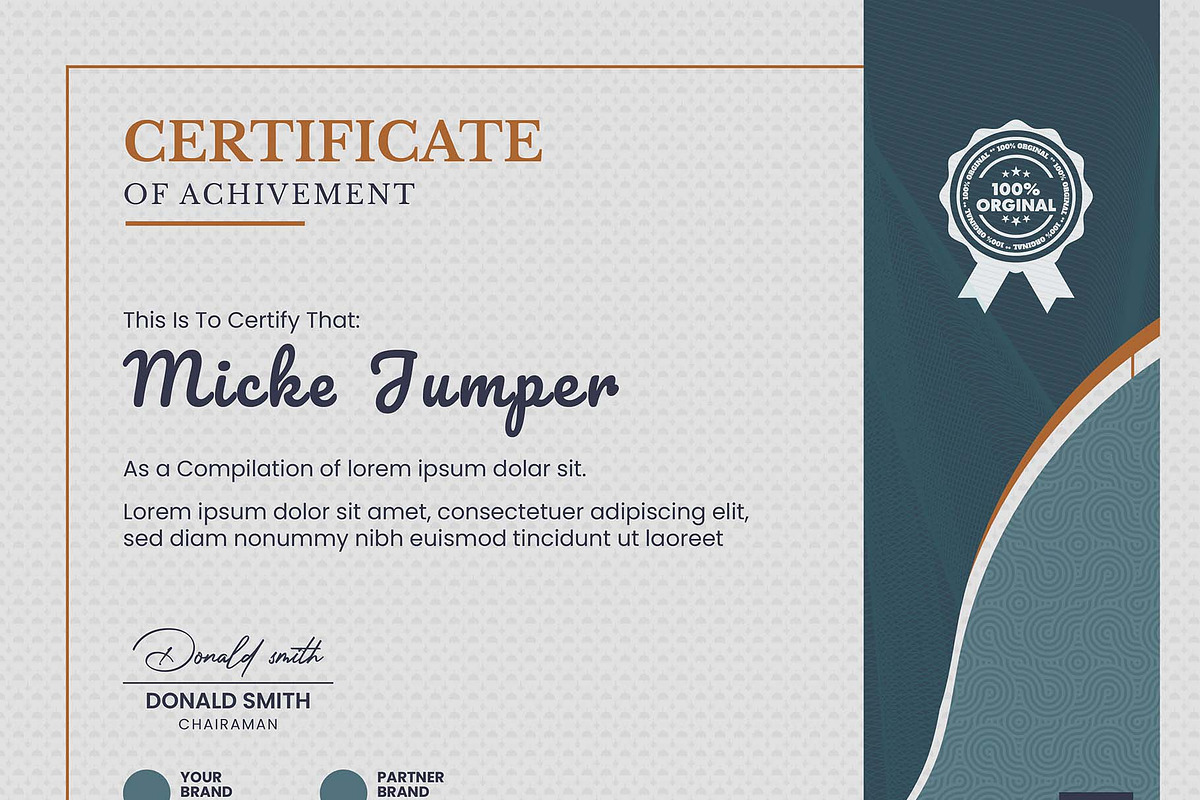 Creative Achievement Certificate, a Stationery Template by MRI STUDIO (Photo 6 of 11)