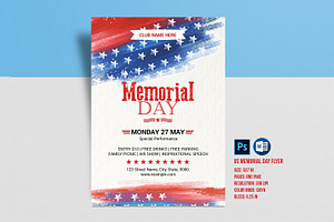 Us Memorial Day Flyer, a Flyer Template by retrographix