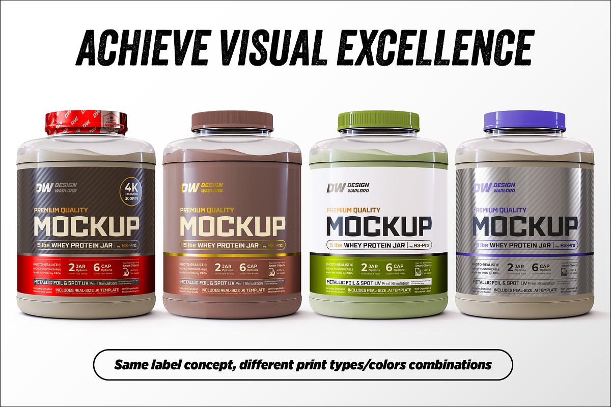 5lb Whey Protein Jar Mockup B3-Pro, a Packaging Mockup by Design Warlord (Photo 9 of 16)